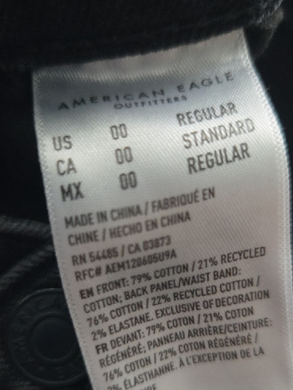 American Eagle Outfitters Black Stovepipe Jeans - Inner Waist Branding - Picture 4 of 5